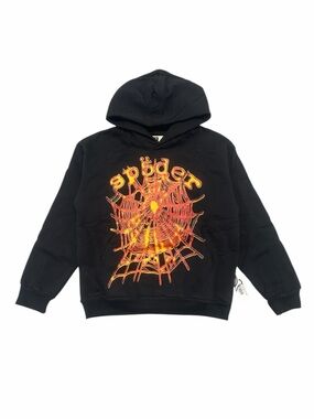 SP5DER OG WEB V2 BLACK ORANGE HOODIE